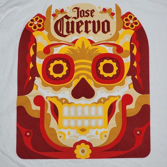 Jose Cuervo Graphic SS White Tee Sugar Skull w/ Pocket - Size Medium - Picture 1 of 5
